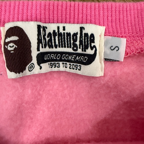 Bape A Bathing Ape Pink Crew Neck Pullover Pink Camo Sweatshirt Small - Picture 4 of 9
